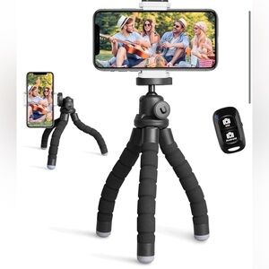 Phone Tripod Portable and Flexible Tripod with Wireless Remote and Clip
